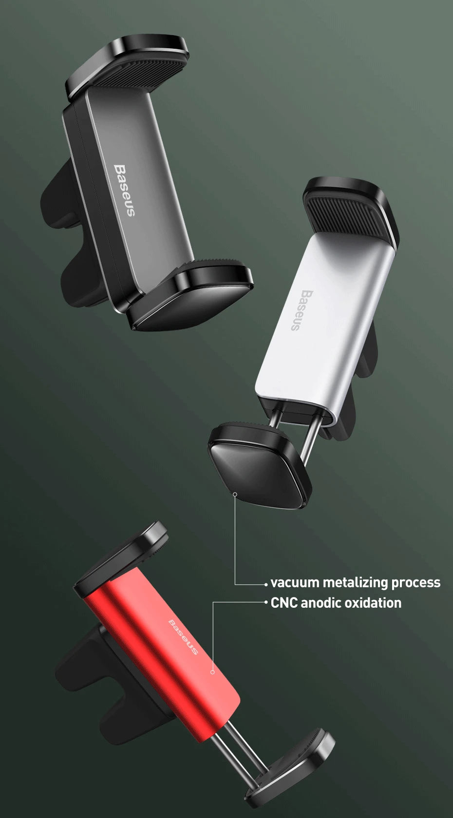 Baseus Car Phone Holder For Universal Mobile Phone Holder Stand Car Phone Stand For Car Air Outlet Mount Car Cell Phone Support