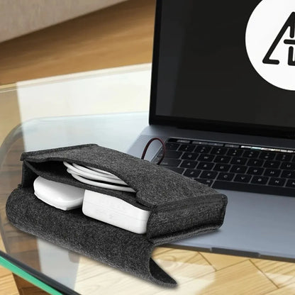 Power Adapter Case Storage Bag Felt Portable Electronic Accessories Storage Bag Portable USB Travel Cable Organizer Electronic
