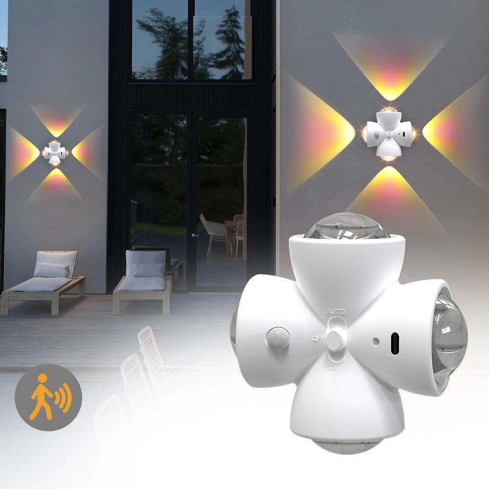 Smart Sensing LED Night Light with Motion Sensor Wall Lamp USB Rechargeable Bedside Night Lamp for Bedroom Hallway Bathroom Deco