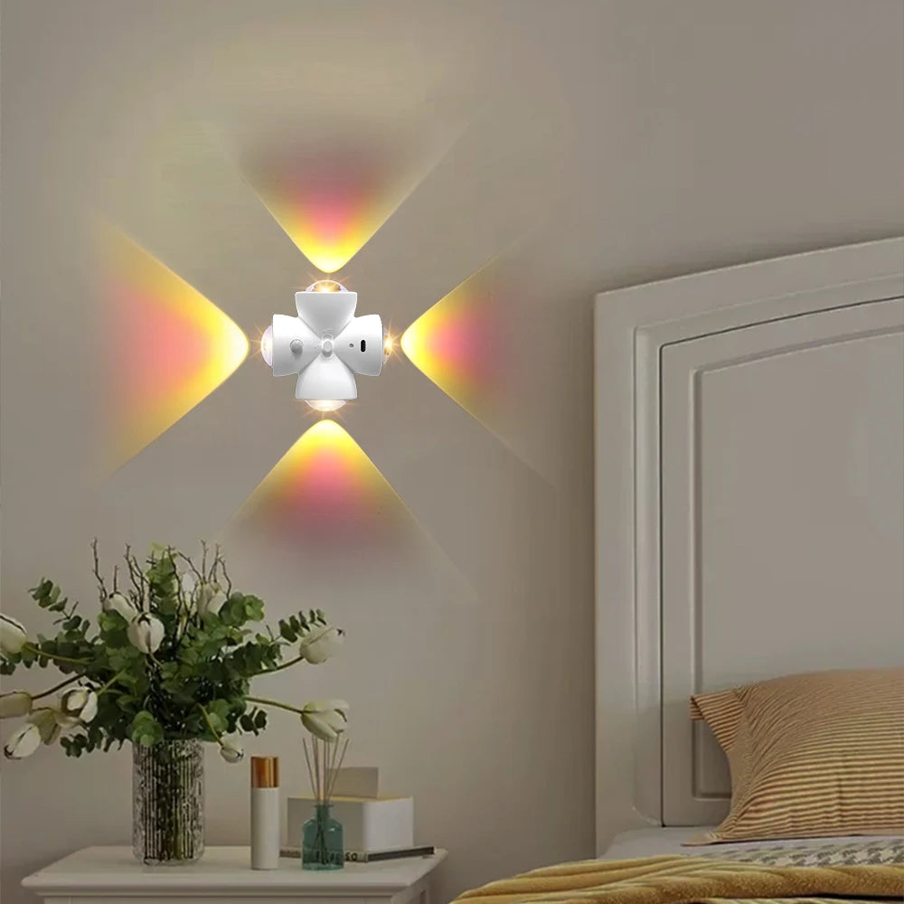 Smart Sensing LED Night Light with Motion Sensor Wall Lamp USB Rechargeable Bedside Night Lamp for Bedroom Hallway Bathroom Deco