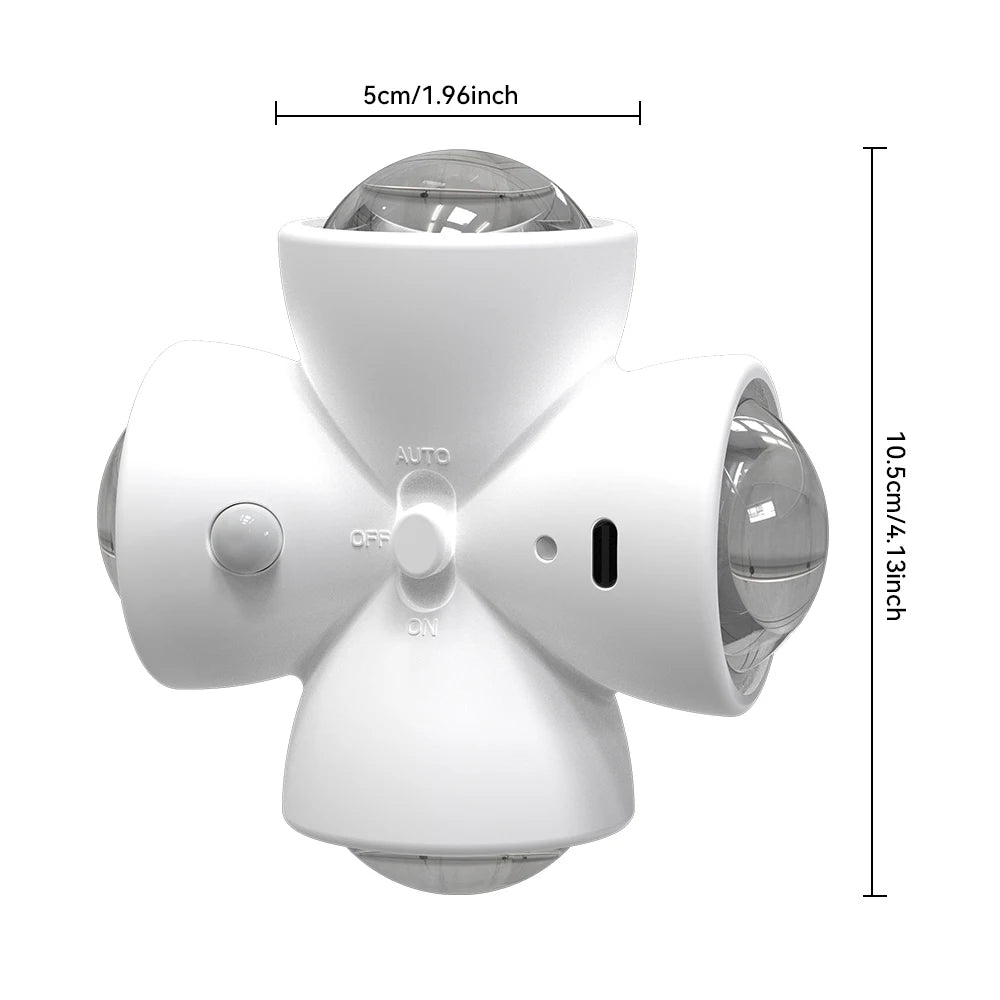 Smart Sensing LED Night Light with Motion Sensor Wall Lamp USB Rechargeable Bedside Night Lamp for Bedroom Hallway Bathroom Deco