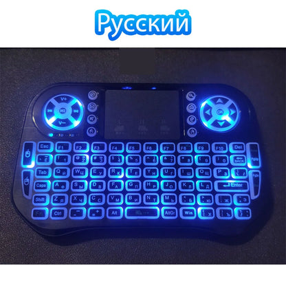 Bluetooth Wireless Mini Keyboard Backlit 2.4G USB English Russian French Spanish Portuguese Arabic Hebrew for Android TV Box PC