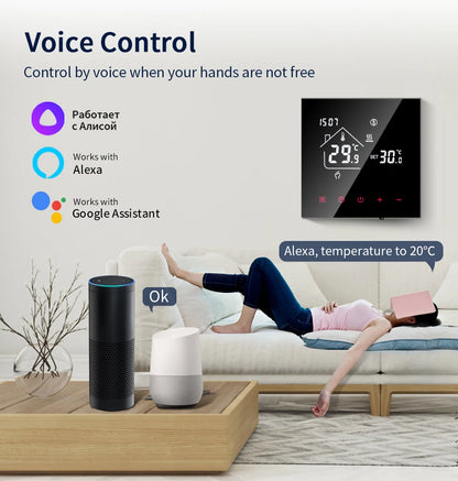 Smart Thermostat Wifi/NO Wifi Tuya Electric Floor Heating Temperature Controller Water/Gas Boiler Smart Life Work With Alexa