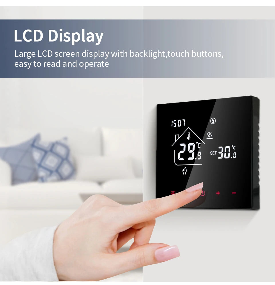 Smart Thermostat Wifi/NO Wifi Tuya Electric Floor Heating Temperature Controller Water/Gas Boiler Smart Life Work With Alexa