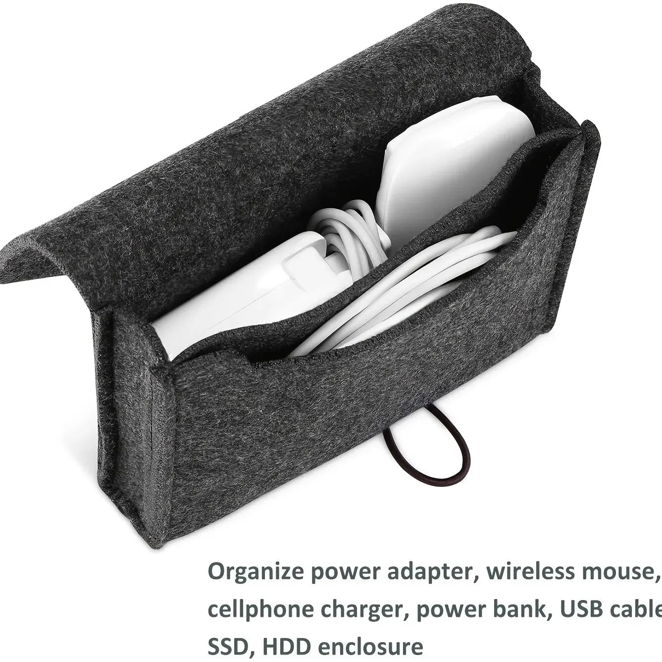 Power Adapter Case Storage Bag Felt Portable Electronic Accessories Storage Bag Portable USB Travel Cable Organizer Electronic