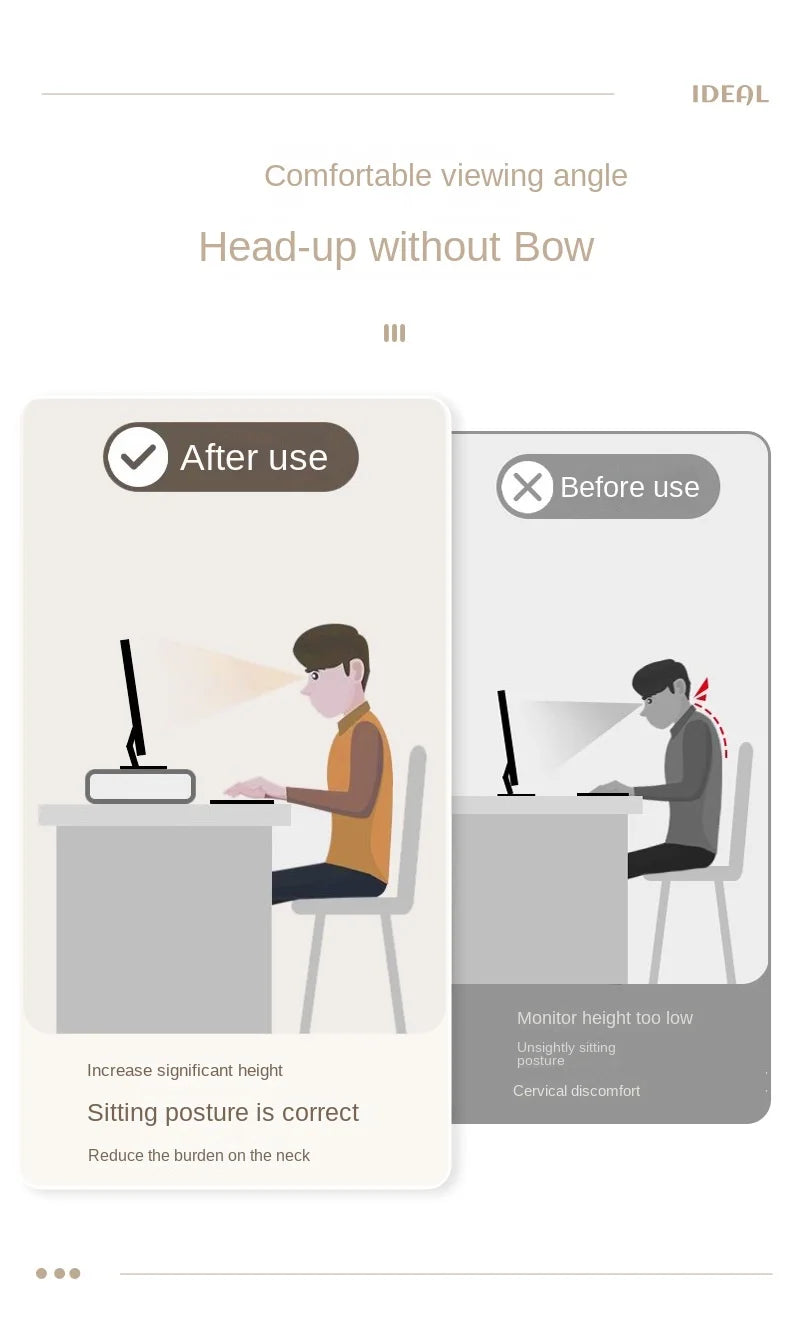 Adjustable computer Rack Telescopic Desk Monitor Holder Elevated PC Screen Stand Reduce Neck Strain Office Storage Supplies