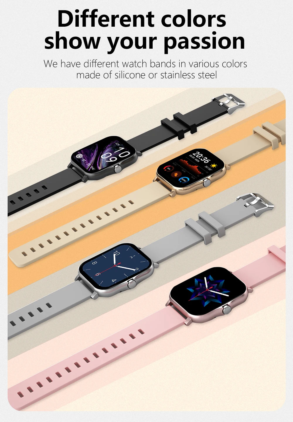 Sport Smart Watch Fitness Clock Health Monitor Waterproof Smartwatch Bluetooth Call Watches for Men Women IOS Xiaomi Huawei 2025