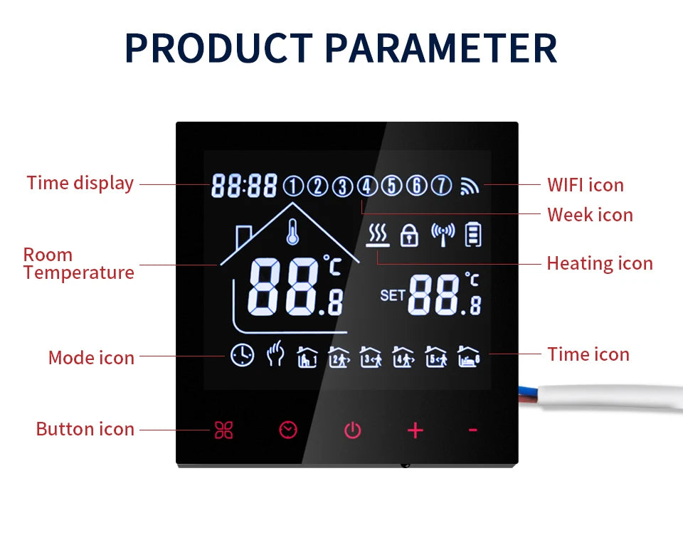 Smart Thermostat Wifi/NO Wifi Tuya Electric Floor Heating Temperature Controller Water/Gas Boiler Smart Life Work With Alexa