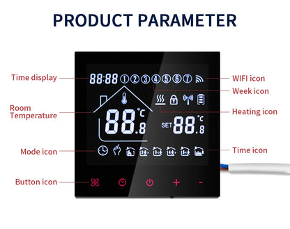 Smart Thermostat Wifi/NO Wifi Tuya Electric Floor Heating Temperature Controller Water/Gas Boiler Smart Life Work With Alexa