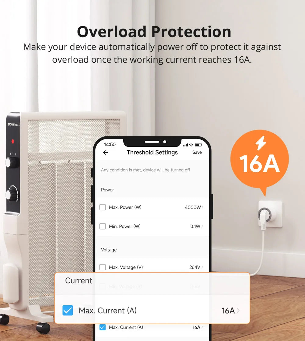 SONOFF S60 TPF EU Wifi Smart Plug 16A Current Smart Socket With Energy Monitoring Remote Control Timer Voice Control Smart Scene
