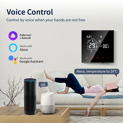 Smart Thermostat Wifi/NO Wifi Tuya Electric Floor Heating Temperature Controller Water/Gas Boiler Smart Life Work With Alexa