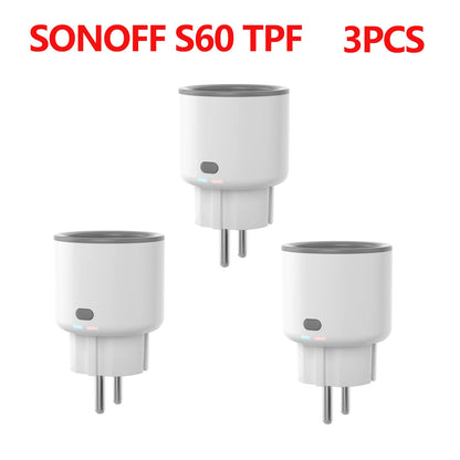 SONOFF S60 TPF EU Wifi Smart Plug 16A Current Smart Socket With Energy Monitoring Remote Control Timer Voice Control Smart Scene