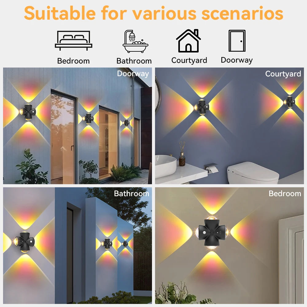 Smart Sensing LED Night Light with Motion Sensor Wall Lamp USB Rechargeable Bedside Night Lamp for Bedroom Hallway Bathroom Deco