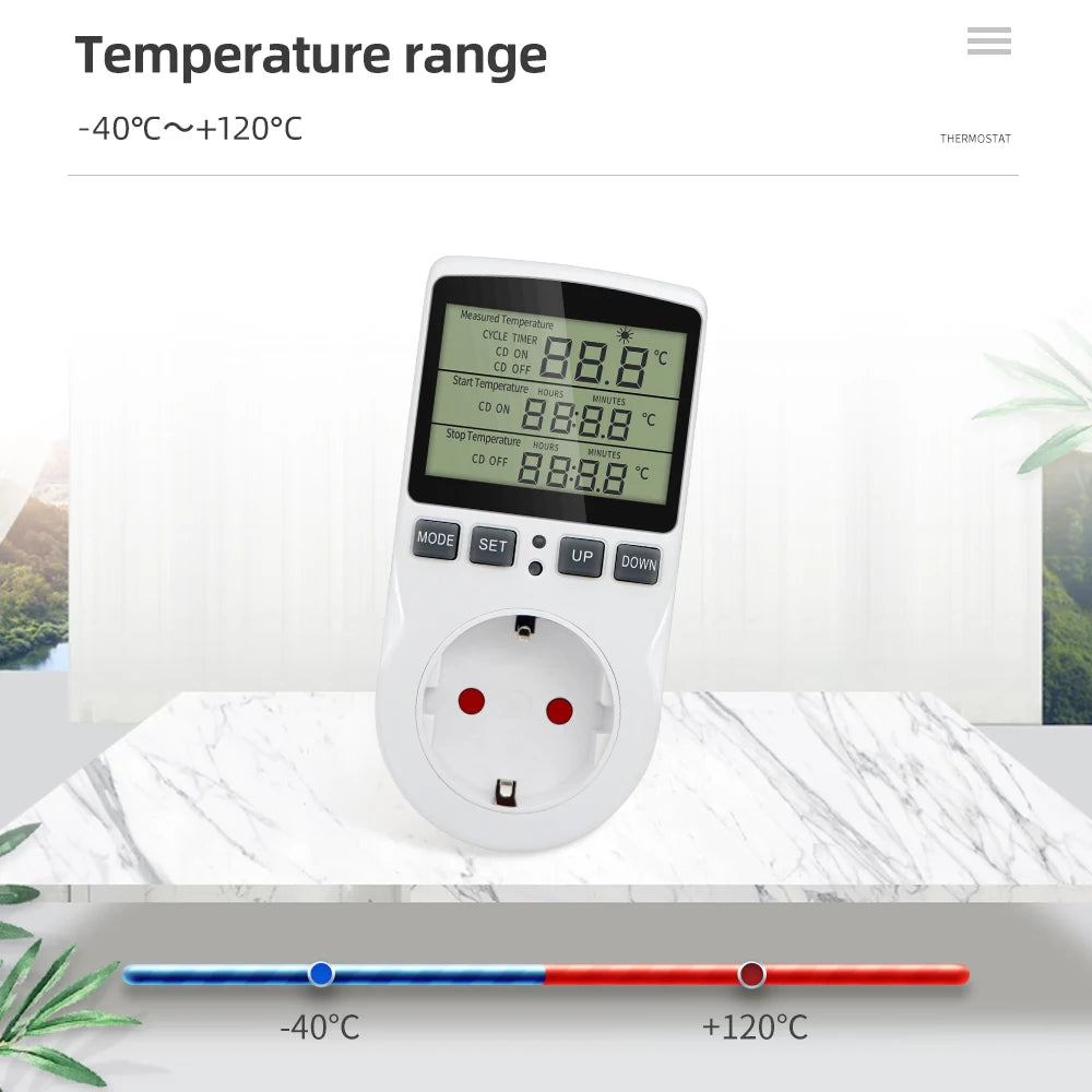 Smart Thermostat EU US UK AU FR Plug Timer Socket Multi-Function Temperature Controller Switch for Heating Cooling