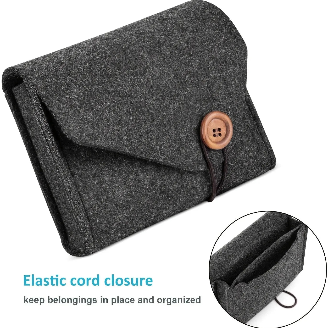 Power Adapter Case Storage Bag Felt Portable Electronic Accessories Storage Bag Portable USB Travel Cable Organizer Electronic