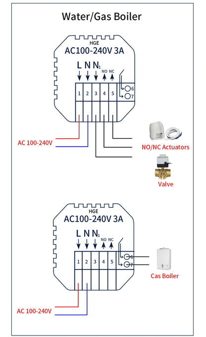 Smart Thermostat Wifi/NO Wifi Tuya Electric Floor Heating Temperature Controller Water/Gas Boiler Smart Life Work With Alexa