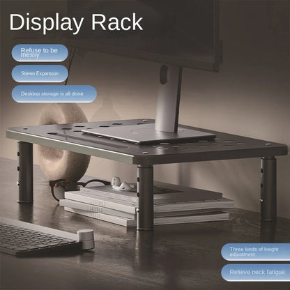 Adjustable computer Rack Telescopic Desk Monitor Holder Elevated PC Screen Stand Reduce Neck Strain Office Storage Supplies