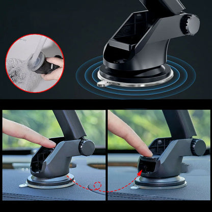 Universal Car 360°Rotate MobilePhone Holder Mount Sucker Retractable Arm Phone Bracket Stand Fit For iPhone 13 12 Pro Max Xiaomi