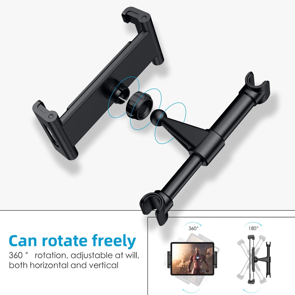 Car Tablet Phone Holder Seat Back Adjustable Convenient Stand Car ipad Holder For Headrest Rotation Mobile Phone Mount Support