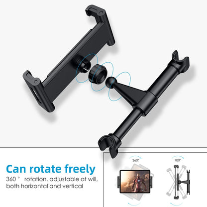 Car Tablet Phone Holder Seat Back Adjustable Convenient Stand Car ipad Holder For Headrest Rotation Mobile Phone Mount Support