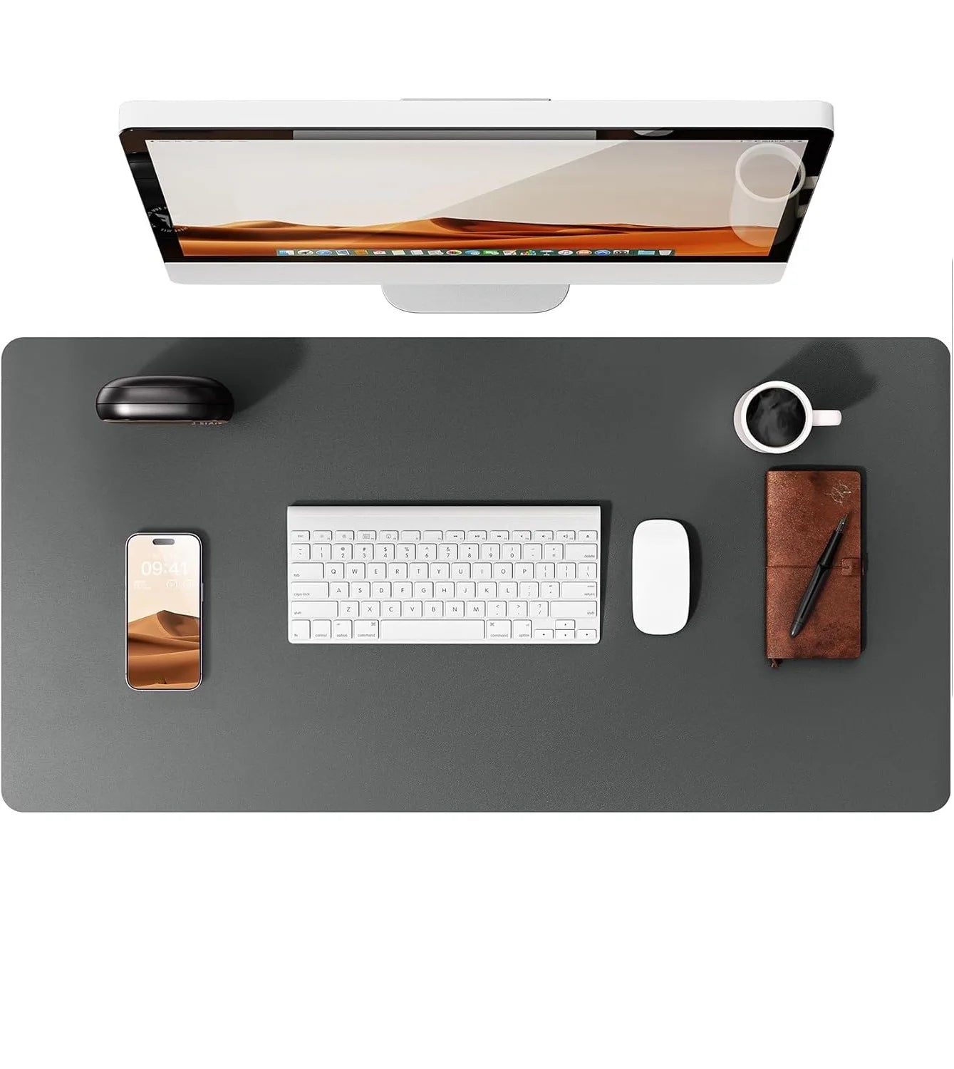 Leather Desk Mat | Computer Mat for Desk| Large Mouse Pad and Keyboard Mat | Desk Protector for Office