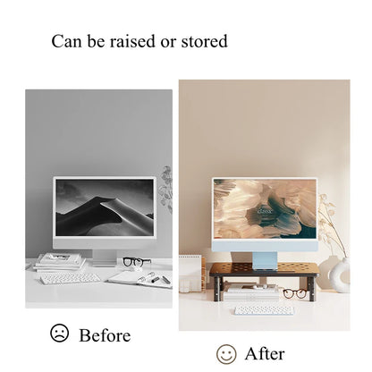 Adjustable computer Rack Telescopic Desk Monitor Holder Elevated PC Screen Stand Reduce Neck Strain Office Storage Supplies