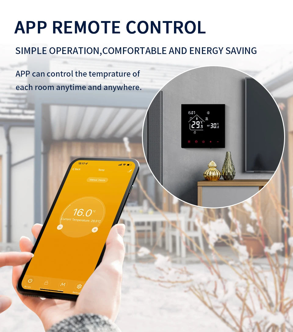 Smart Thermostat Wifi/NO Wifi Tuya Electric Floor Heating Temperature Controller Water/Gas Boiler Smart Life Work With Alexa