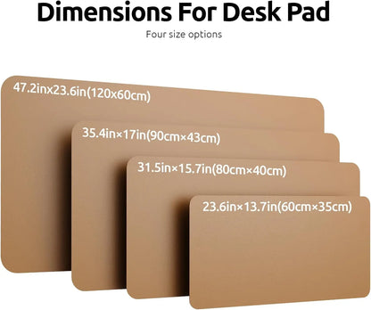 Leather Desk Mat | Computer Mat for Desk| Large Mouse Pad and Keyboard Mat | Desk Protector for Office