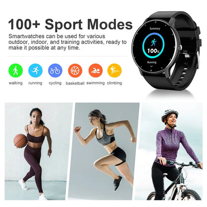 LIGE Smart Watch Women Men Full Touch Screen Bluetooth 5.2 Call Waterproof Watches Sports Fitness Tracker Factory IP67 ZL02 New