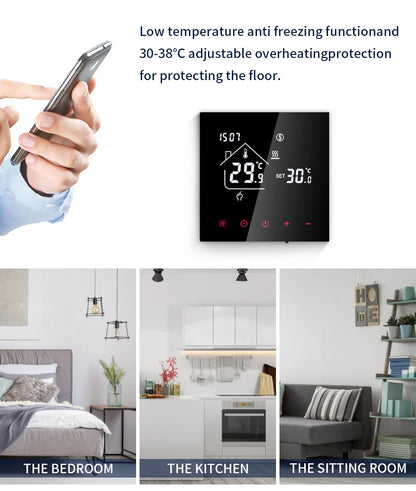 Smart Thermostat Wifi/NO Wifi Tuya Electric Floor Heating Temperature Controller Water/Gas Boiler Smart Life Work With Alexa