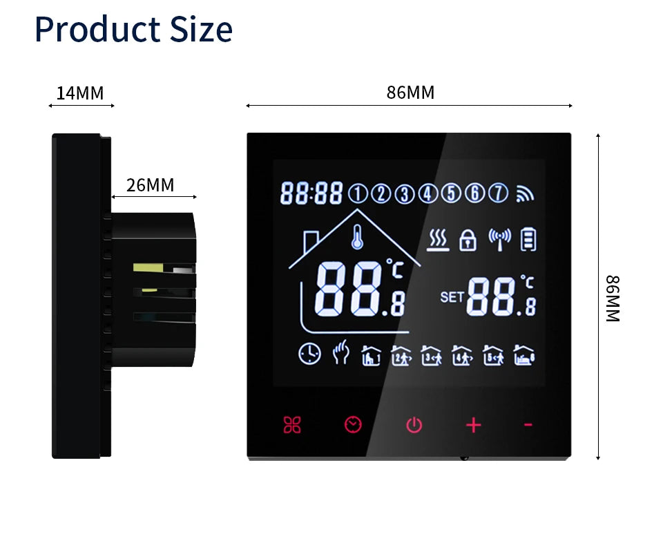 Smart Thermostat Wifi/NO Wifi Tuya Electric Floor Heating Temperature Controller Water/Gas Boiler Smart Life Work With Alexa