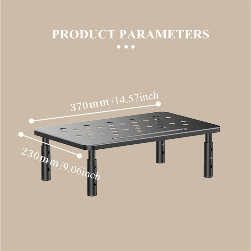 Adjustable computer Rack Telescopic Desk Monitor Holder Elevated PC Screen Stand Reduce Neck Strain Office Storage Supplies