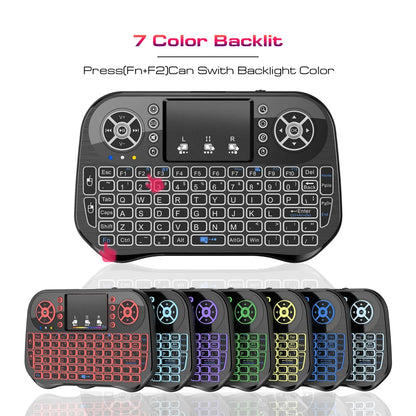 Bluetooth Wireless Mini Keyboard Backlit 2.4G USB English Russian French Spanish Portuguese Arabic Hebrew for Android TV Box PC